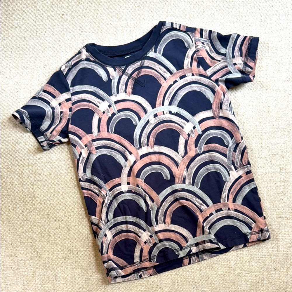 Tea Collection Blue and Pink Short Sleeve Tee
